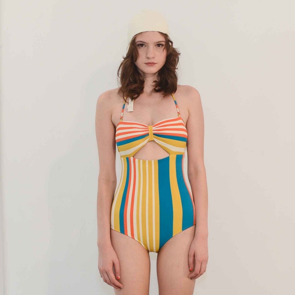 Lauren Moffat Striped Swimsuit